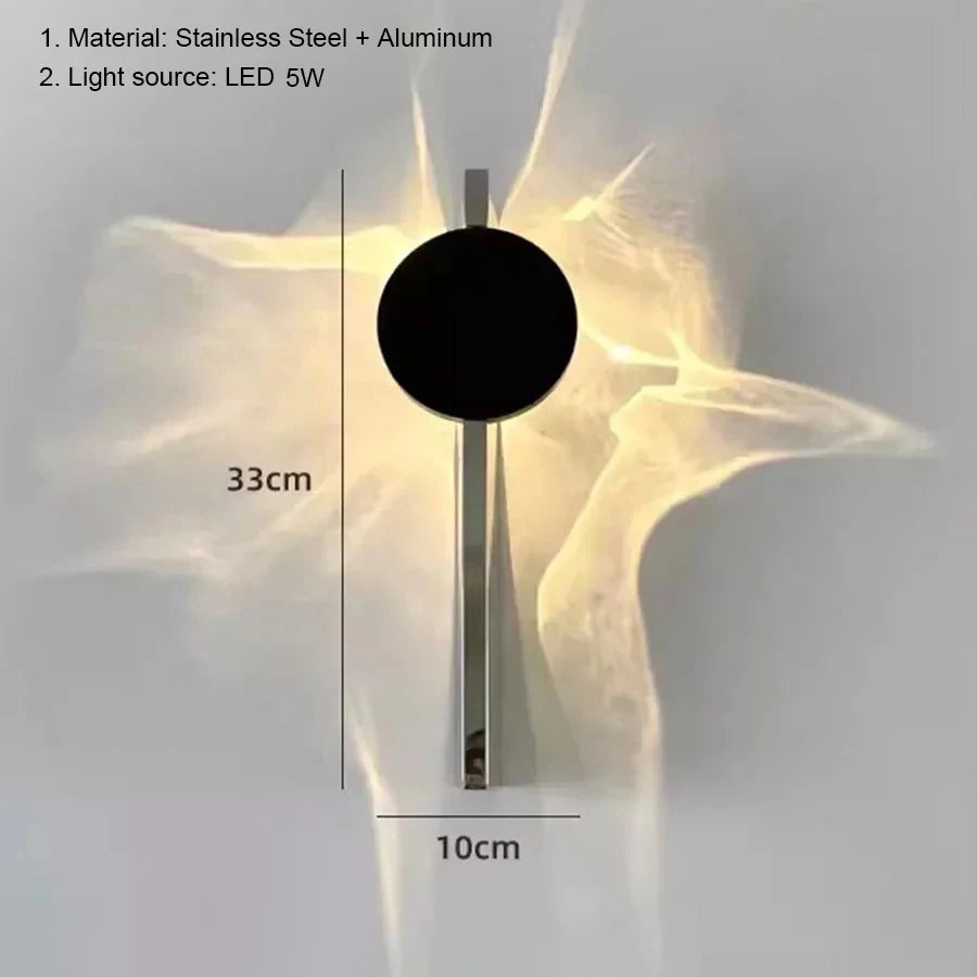 Geriffelte LED-Wandleuchte in Chrom – Warmweiß