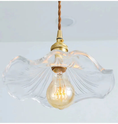 Flower Glass Pendant Lamp - Copper Ceiling Chandelier
