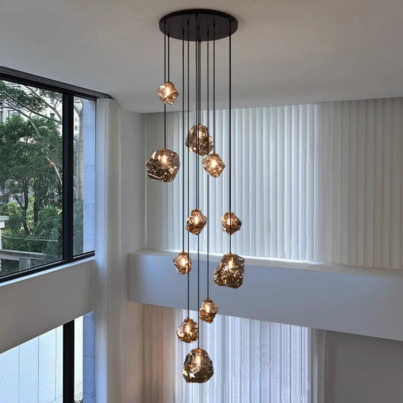 Modern Ring LED Pendant Light - 11 Rings Dimmable with Remote Control