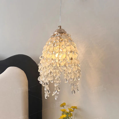 Kristallperlen-Hängeleuchte – achteckiges Design