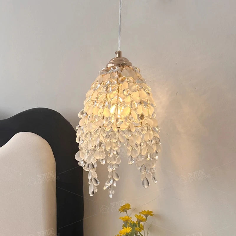 Kristallperlen-Hängeleuchte – achteckiges Design