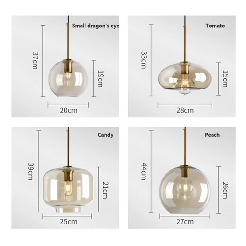 Nordic Loft Glass Stone Pendant Light - Industrial Design
