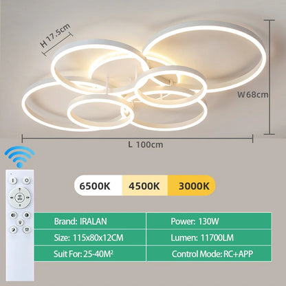 Modern LED Ceiling Chandelier - Dimmable Multi-Head Design