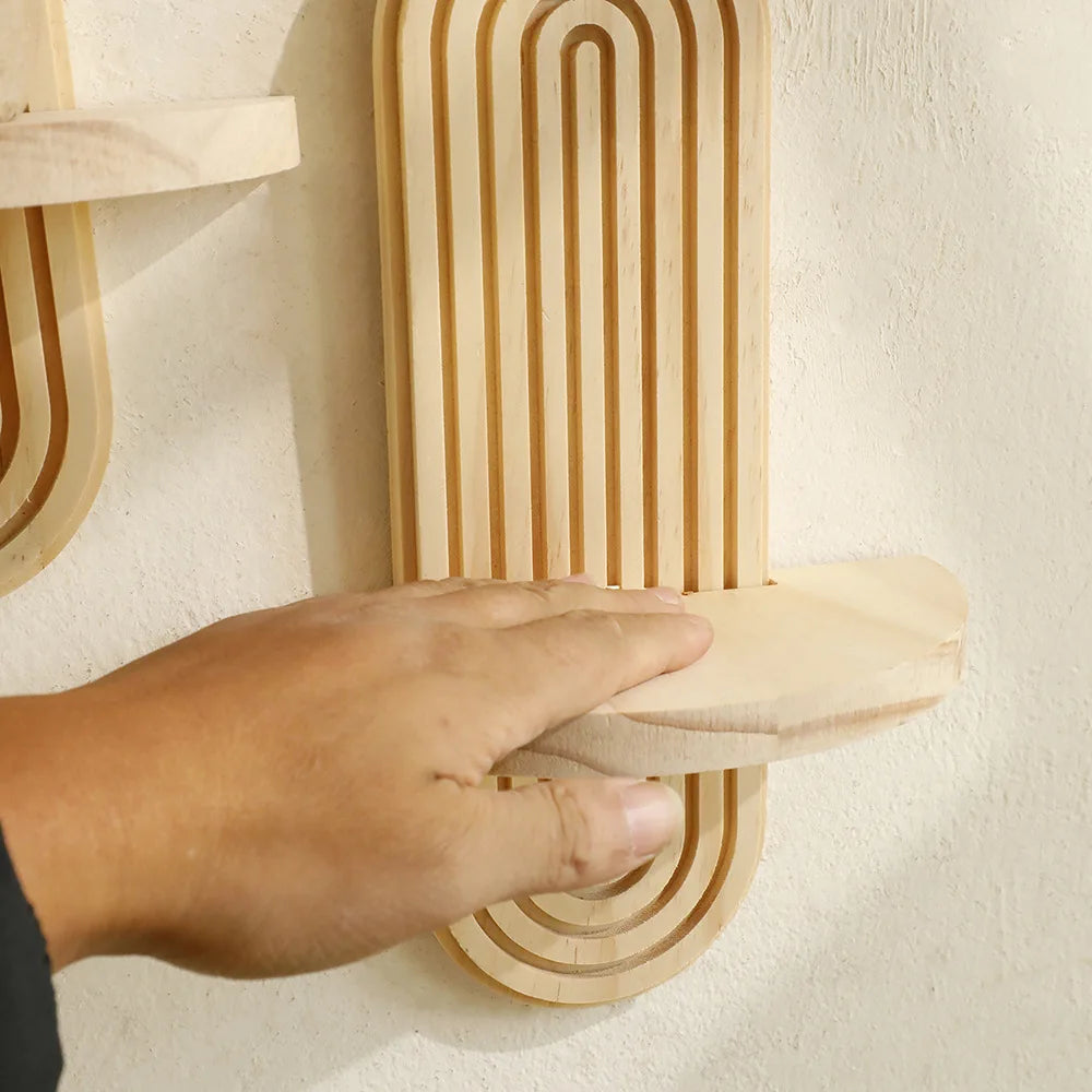 Boho-Wandregal aus Holz