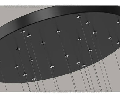 Moderner runder LED-Pendelleuchter – Treppenhausleuchte mit mehreren Leuchten