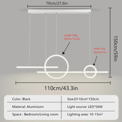 Modern LED Chandelier - Minimalist Pendant Light for Restaurant, Living Room & Bar