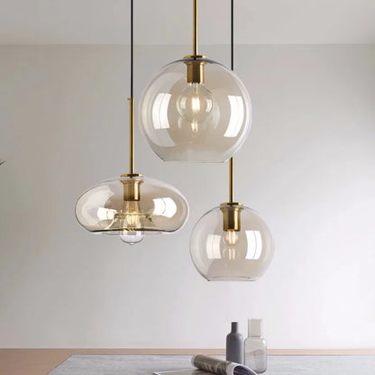 Nordic Loft Glass Stone Pendant Light - Industrial Design