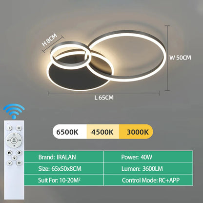 Modern LED Ceiling Chandelier - Dimmable Multi-Head Design