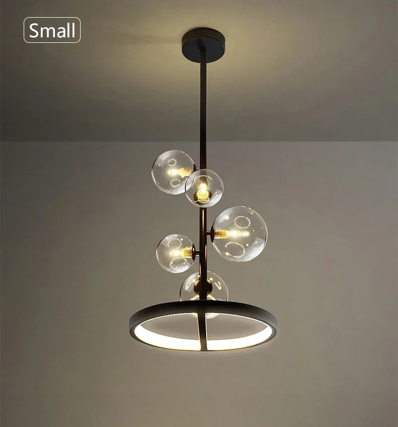 NOSTAGA Glas-Rundpendelleuchte – LED-Kronleuchter