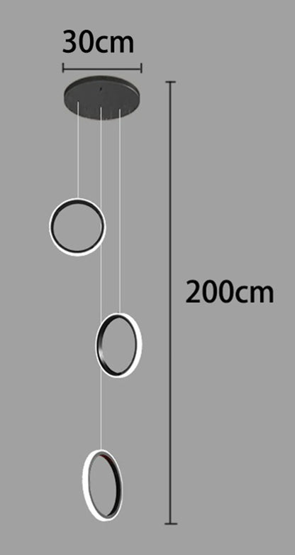 Stairwell Chandelier Crystal Ring - Modern for Staircase & High Ceilings