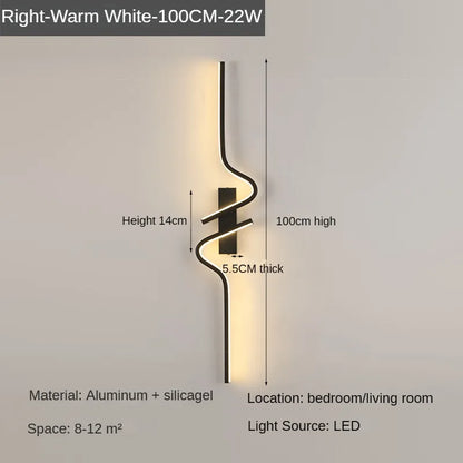 Modern LED Wall Lamp – Minimalist Strip Sconce For Bedside