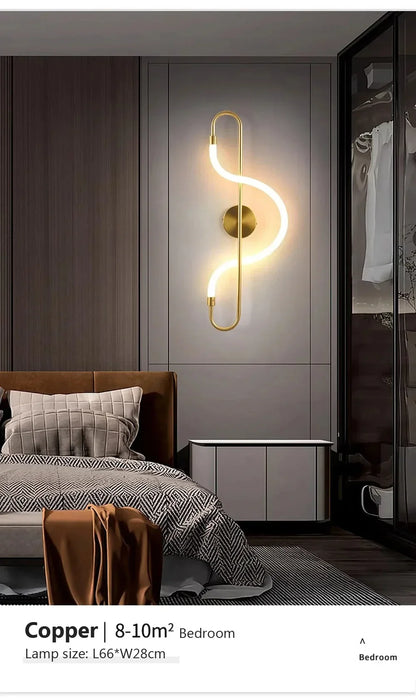 Modern LED Wall Lamp – Gold Aluminum Sconce