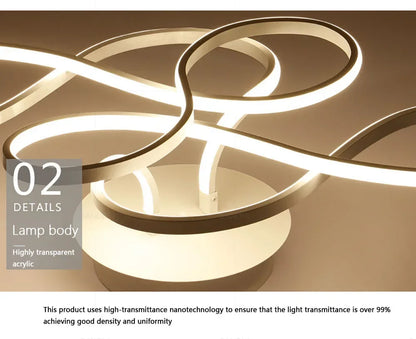 Modern LED Ceiling Chandelier - Stepless Dimming