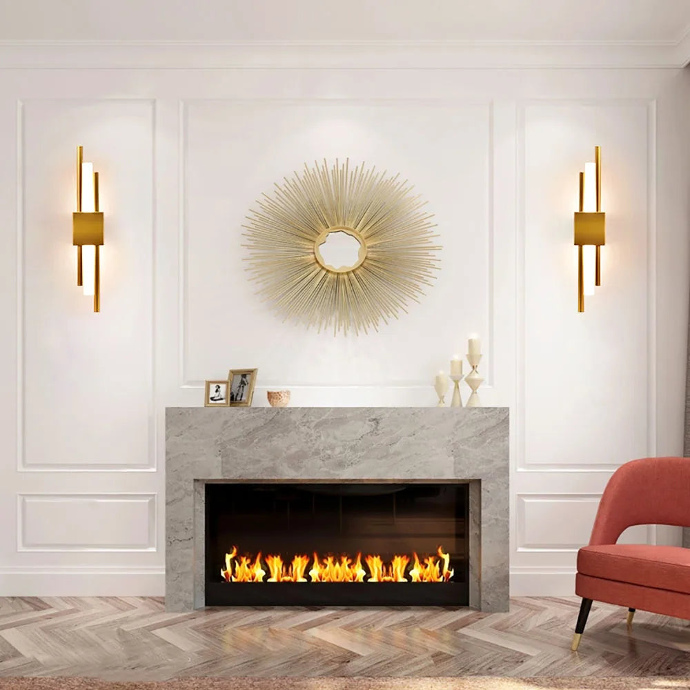 Nordic LED Wall Lamp – Modern Up & Down Sconce | Black/Gold | Bedroom, Living Room, Hallway