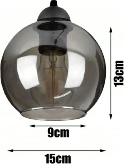 Moderner Glas-Pendelleuchter – Graue Ausführung, mehrflammige Leuchte