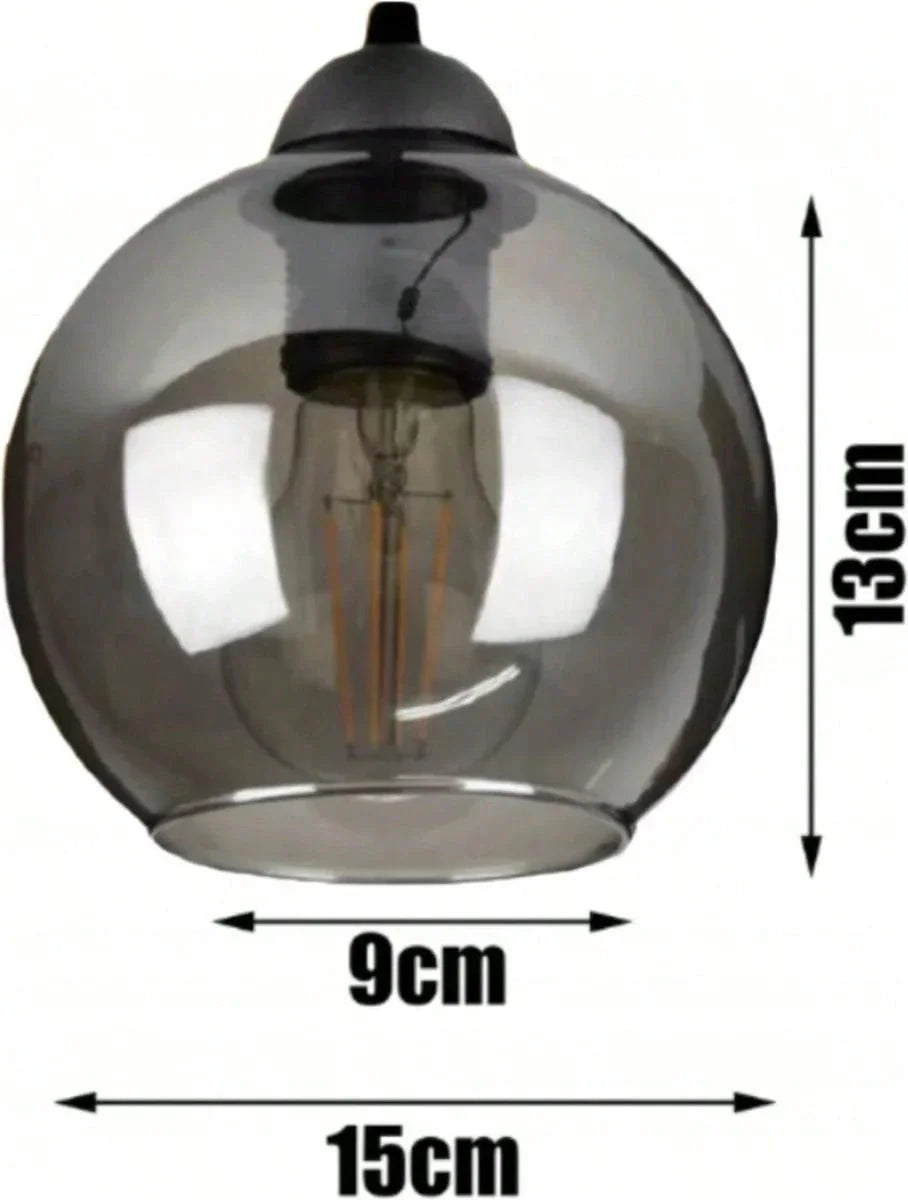 Moderner Glas-Pendelleuchter – Graue Ausführung, mehrflammige Leuchte