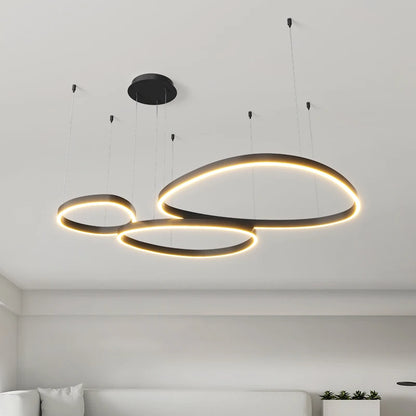 LED Ring Chandelier - Modern Pendant Light for Living Room, Bedroom & Dining Room