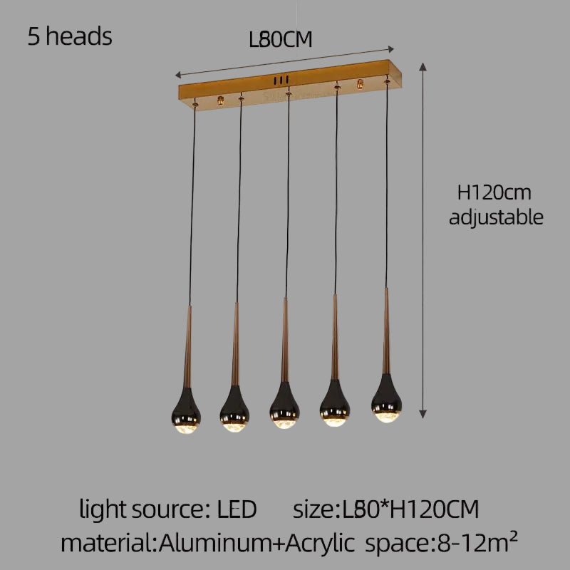 LED-Treppenhaus-Pendelleuchte – Schwarz und Gold
