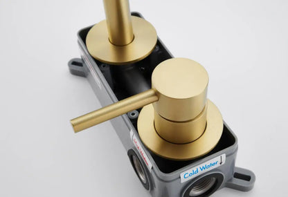 Stainless Steel Bathroom Faucet - Wall Mount Mixer Tap with Hot & Cold Water