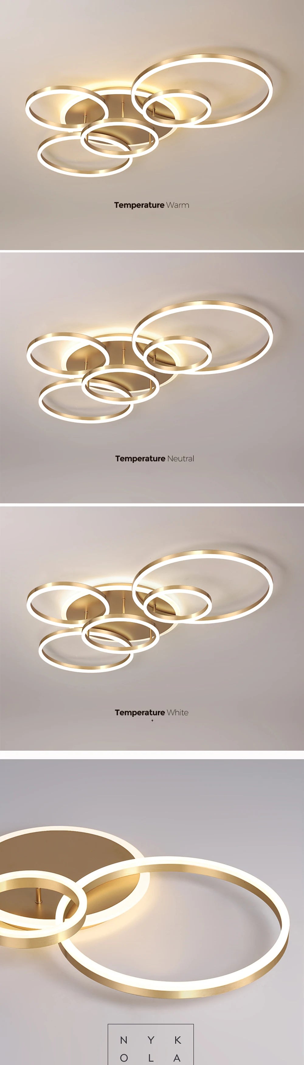 Modern LED Ceiling Chandelier - Dimmable Multi-Head Design