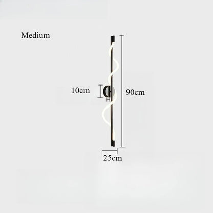 LED Spiral Wall Lamp – Modern Black & Gold Sconce | Bedroom, Living Room, Hallway