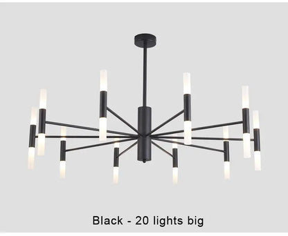Moderne Nordic Design LED Hanglamp - G4 Kroonluchter Zwart/Goud