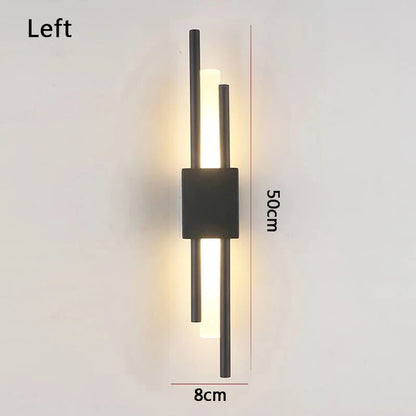 Nordic LED Wall Lamp – Modern Up & Down Sconce | Black/Gold | Bedroom, Living Room, Hallway
