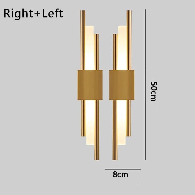 Nordic LED Wall Lamp – Modern Up & Down Sconce | Black/Gold | Bedroom, Living Room, Hallway