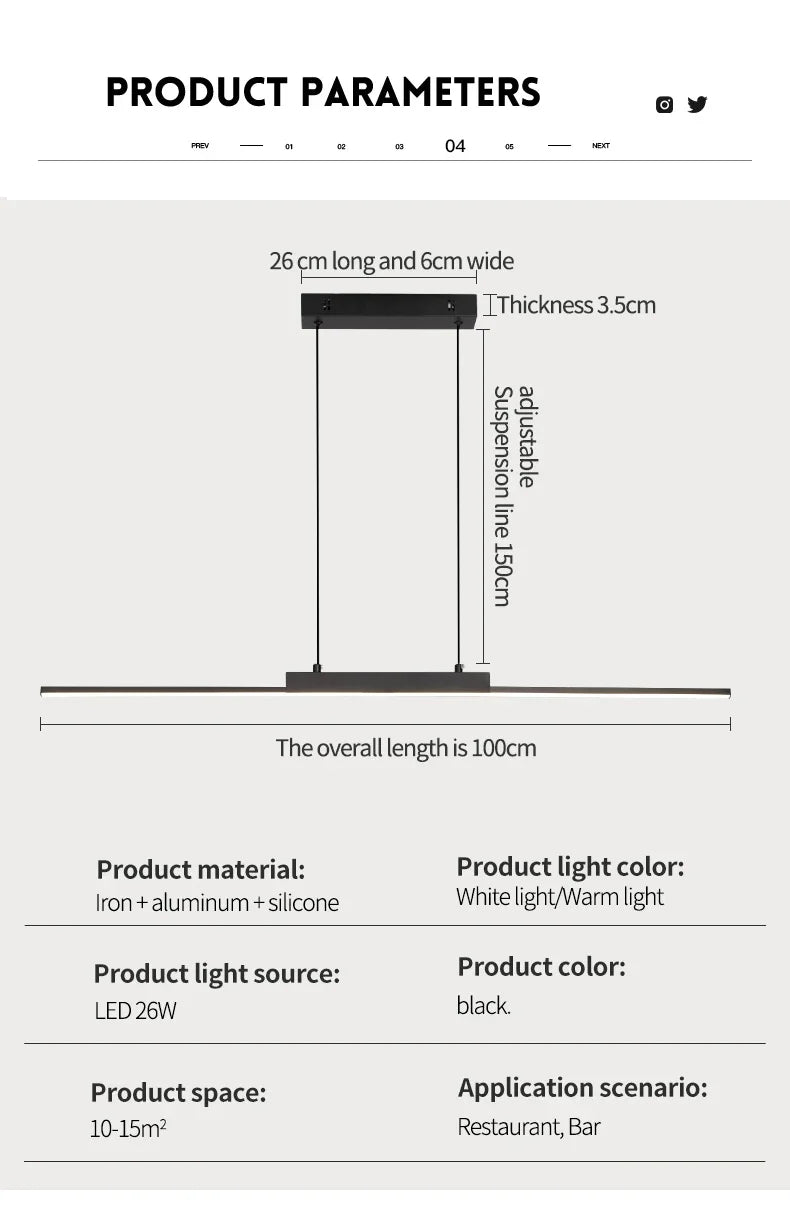 Pendant Lamps Modern Simple Dining Room Lighting for Kitchen Long Chandelier Living Room Pendant Lamp Home Decor Lighting