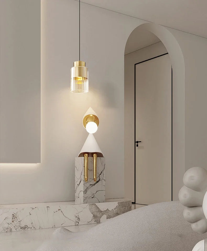 Nordic Glazen LED Hanglamp Zwart / Goud