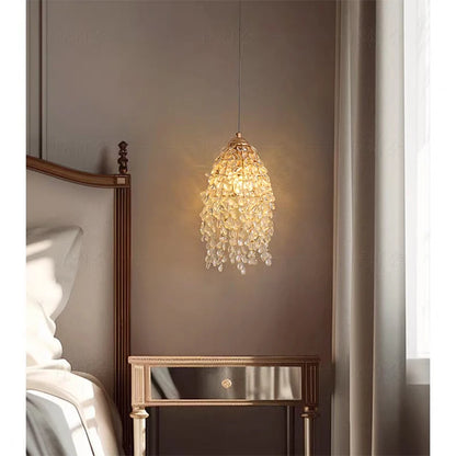 Kristallperlen-Hängeleuchte – achteckiges Design