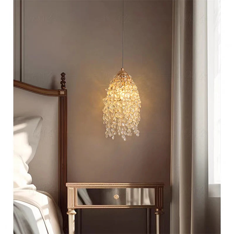 Kristallperlen-Hängeleuchte – achteckiges Design