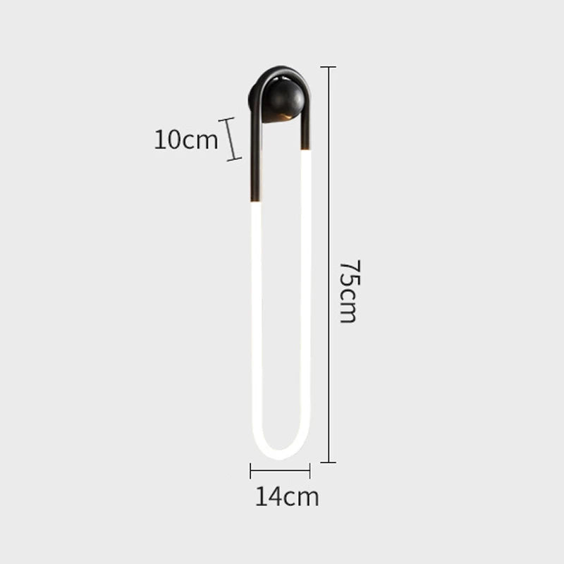 U-vormige led-wandlamp – Art-decodesign | Koper of zwart