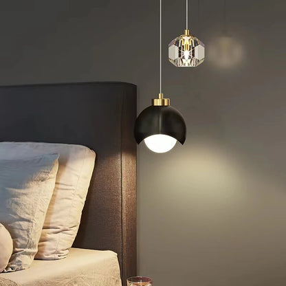 Arc Arm Crystal Pendant Light – Black & Gold