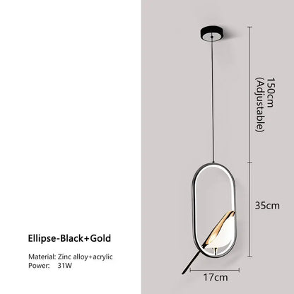 LED-Pendelleuchte „Elstervogel“ – Modernes nordisches Design