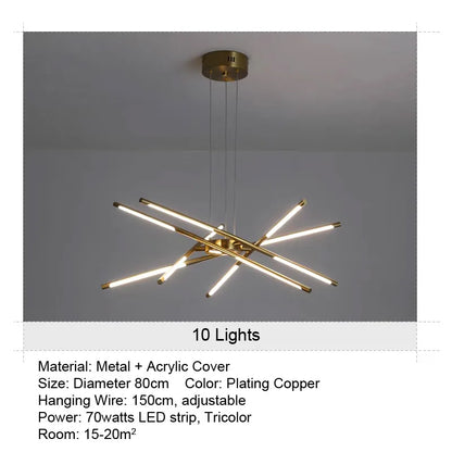 LED Tube Hanglamp - 12 Lichts - Zwart