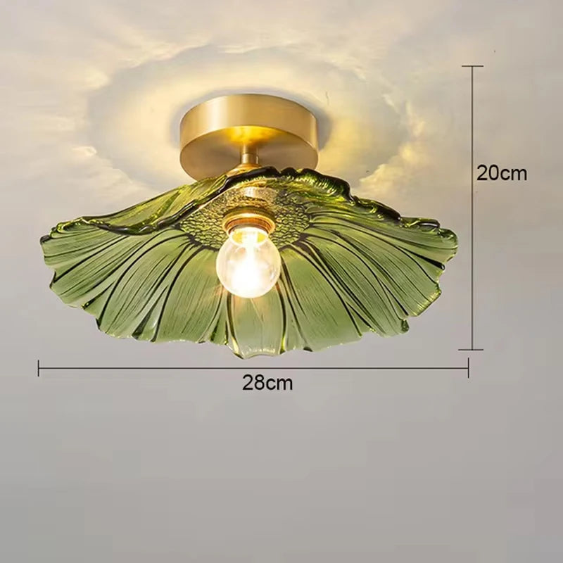 Flower Glass Pendant Lamp - Copper Ceiling Chandelier