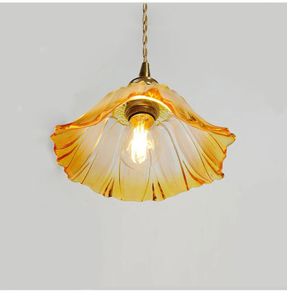 Flower Glass Pendant Lamp - Copper Ceiling Chandelier
