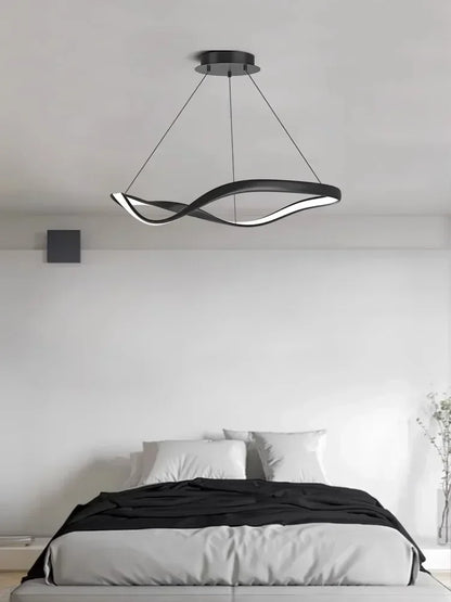 Modern Wavy Ring LED Pendant Light - Circular Designer Chandelier