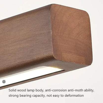 LED Pendant Light - Wood Long Strip - Kitchen Island Lighting