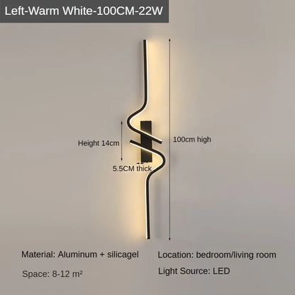 Modern LED Wall Lamp – Minimalist Strip Sconce For Bedside