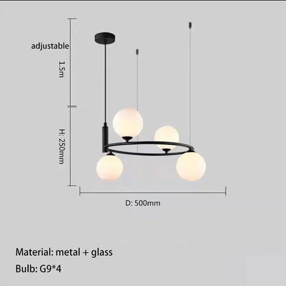 Moderne Glazen Bollen Kroonluchter – 4/6/8 Lichten | Goud of Zwart