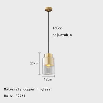 Nordic Glazen LED Hanglamp Zwart / Goud