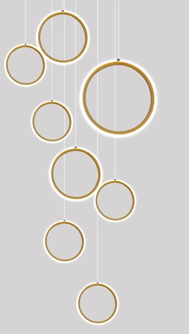 Stairwell Chandelier Crystal Ring - Modern for Staircase & High Ceilings