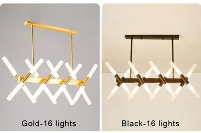 Moderne Nordic Design LED Hanglamp - G4 Kroonluchter Zwart/Goud