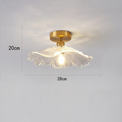 Flower Glass Pendant Lamp - Copper Ceiling Chandelier