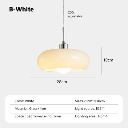 BAUHAUS Modern Glass Pendant Light - Matte Shade Hanging Lamp