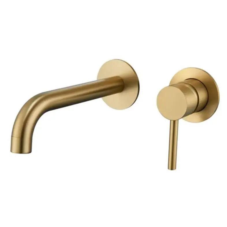 Stainless Steel Bathroom Faucet - Wall Mount Mixer Tap with Hot & Cold Water