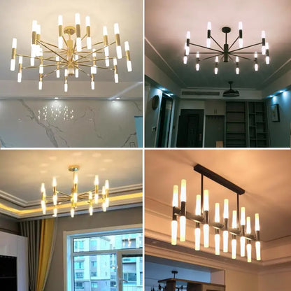 Moderne Nordic Design LED Hanglamp - G4 Kroonluchter Zwart/Goud