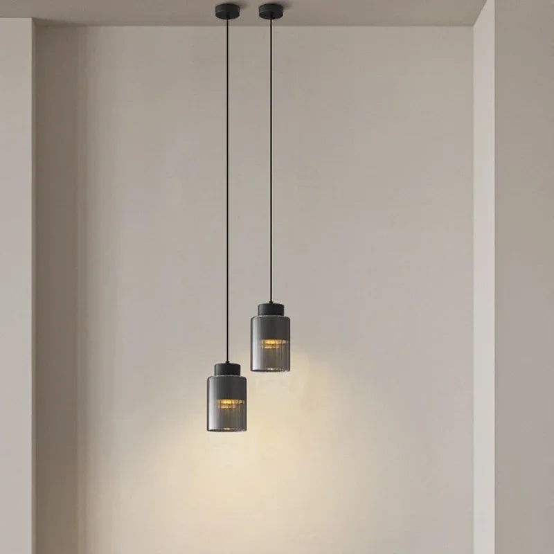 Nordic Glazen LED Hanglamp Zwart / Goud
